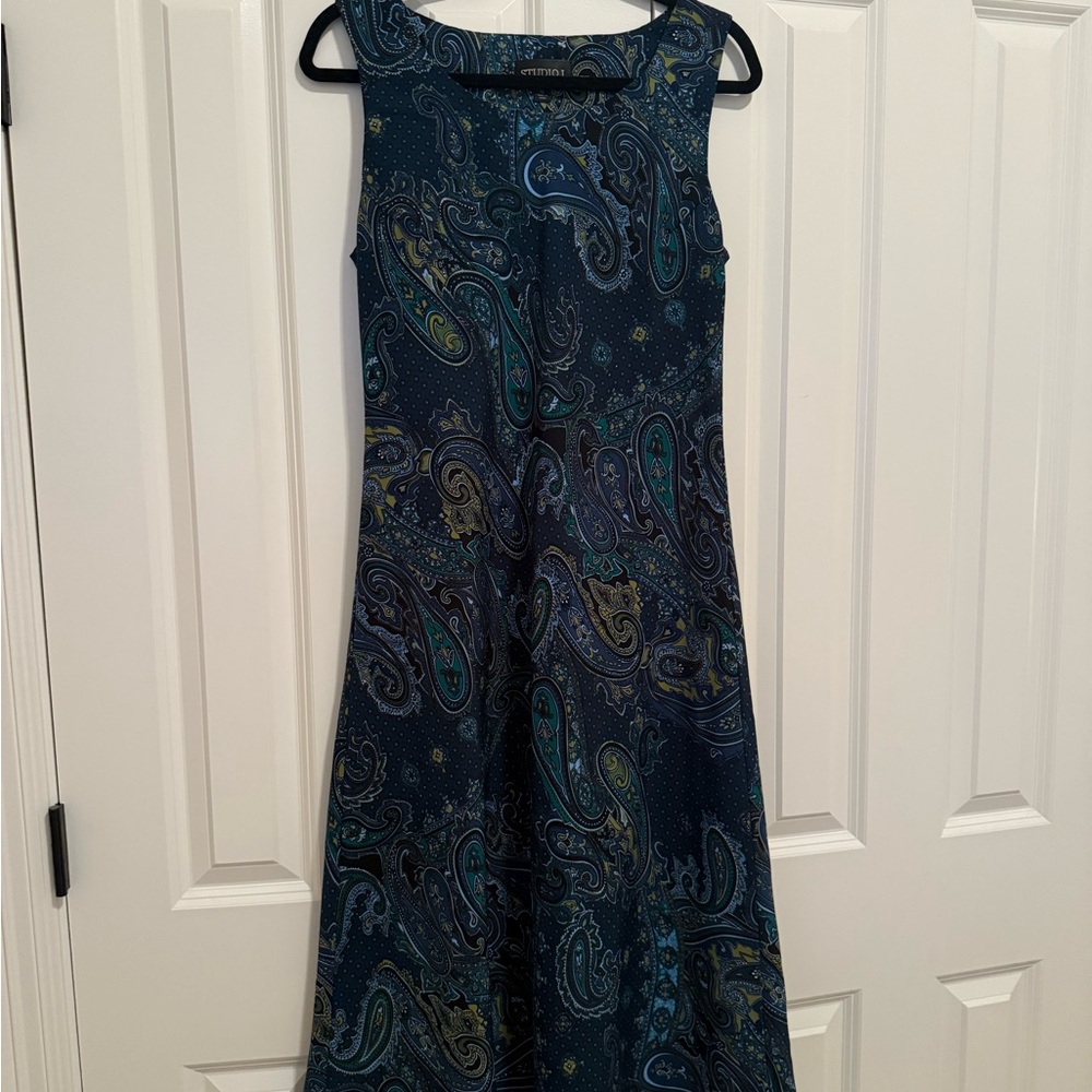 Studio I Blue Paisley Maxi Dress
